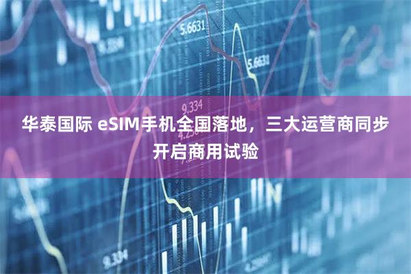 华泰国际 eSIM手机全国落地，三大运营商同步开启商用试验