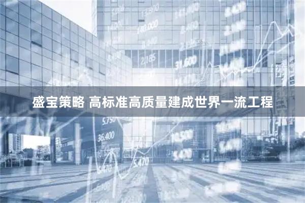 盛宝策略 高标准高质量建成世界一流工程
